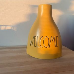 Rae dunn yellow “WELCOME” flower vase